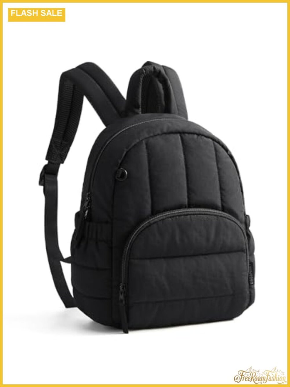 Mini Quilted Puffer Backpack for Women, Water-Resistant Daypack with Anti-Theft